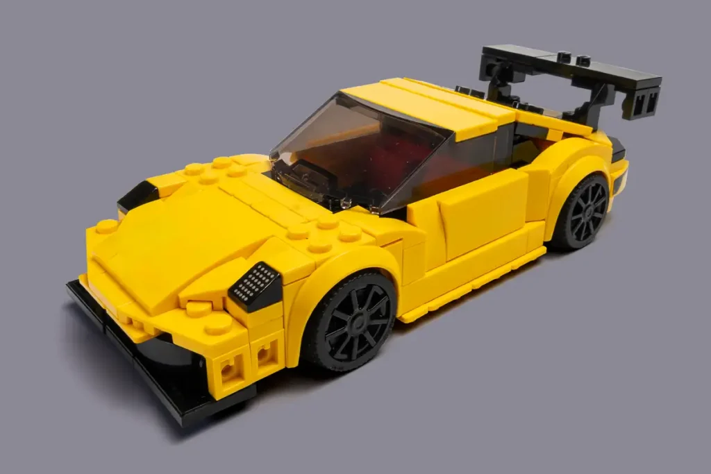 lego speed champions toyota gr supra 76901 en un porsche 911 gt3