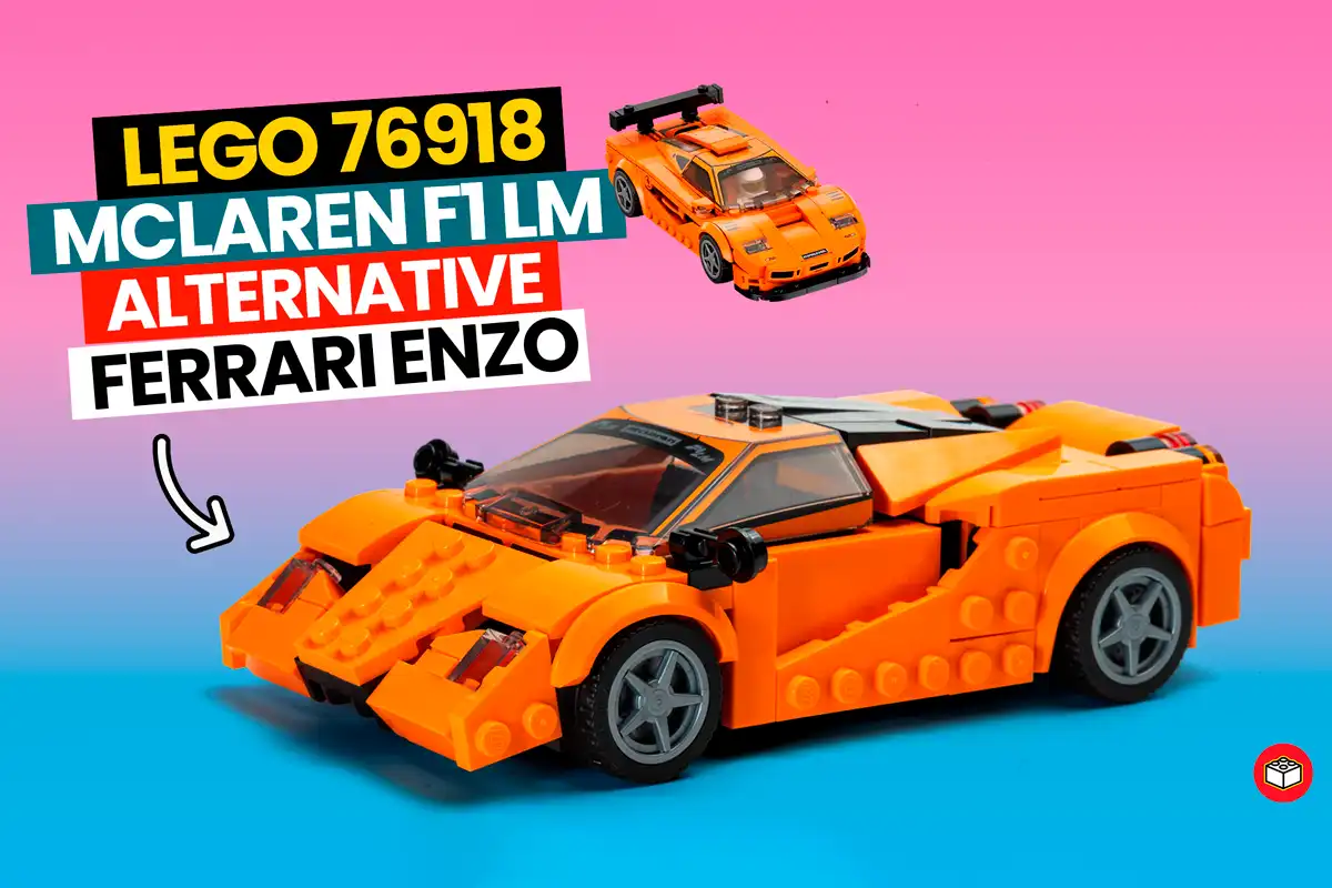 lego mclaren f1 en un ferrari enzo