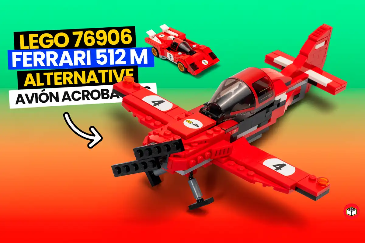 lego ferrari 512 en avioneta
