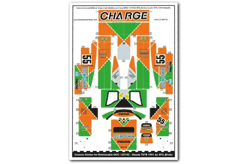 pegatinas del lego mazda 787