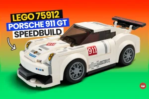 portada del lego speed champions porsche 911 gt en blanco