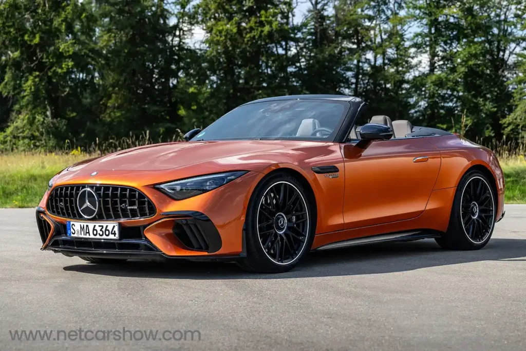 mercedes amg sl63 de color naranja