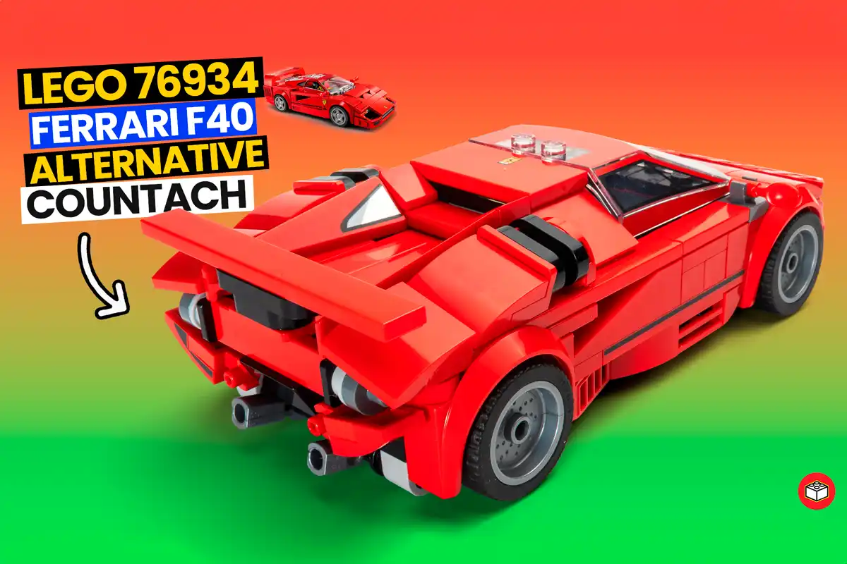 lego ferrari F40 en un lamborghini countach