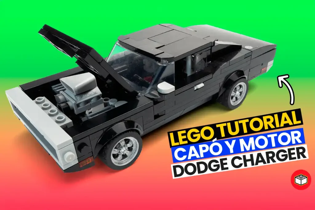 capó y motor en Lego Speed Dodge charger