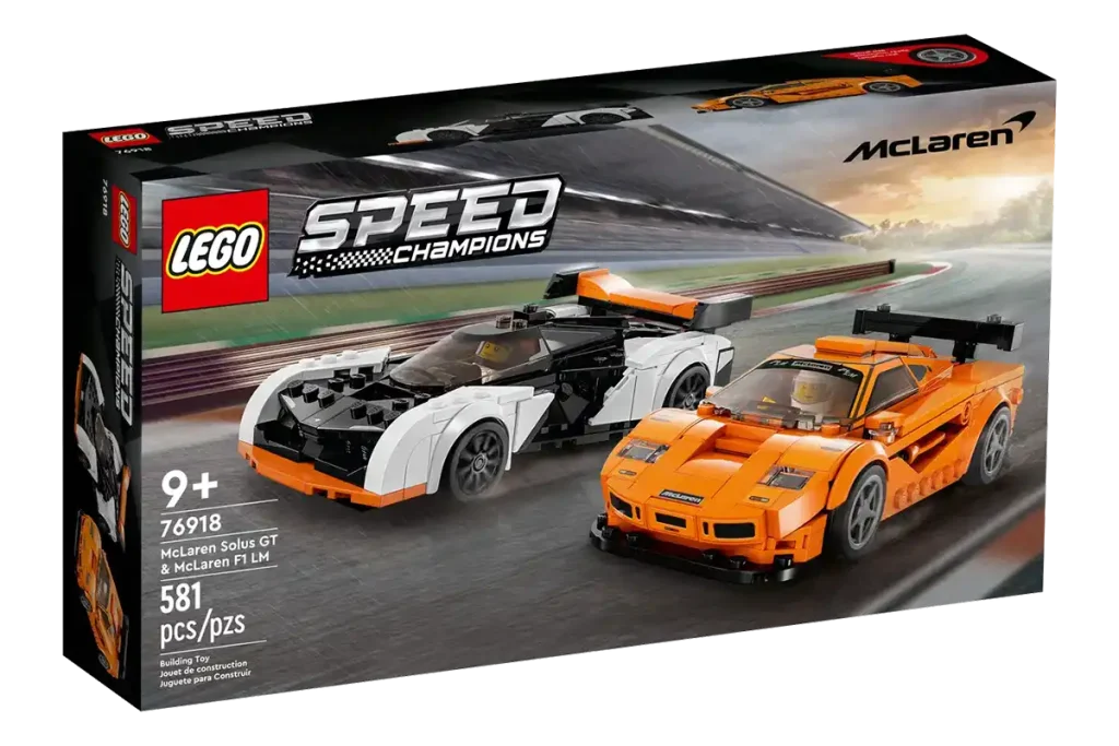 caja de pack lego mclaren solus y f1 lm