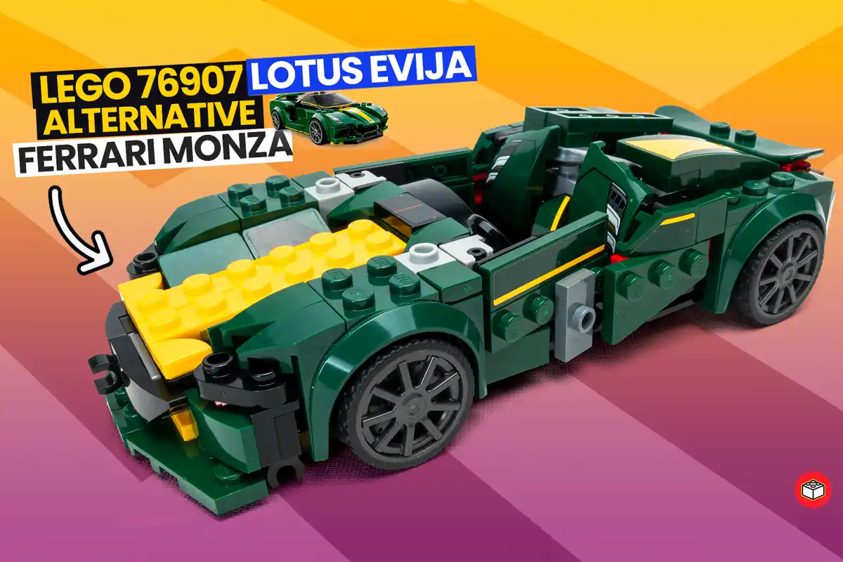 Lego alternativo lotus evija en un ferrari monza