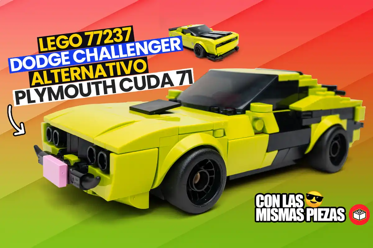 Lego alternativo dodge challenger hellcat en un plymouth cuda 71'