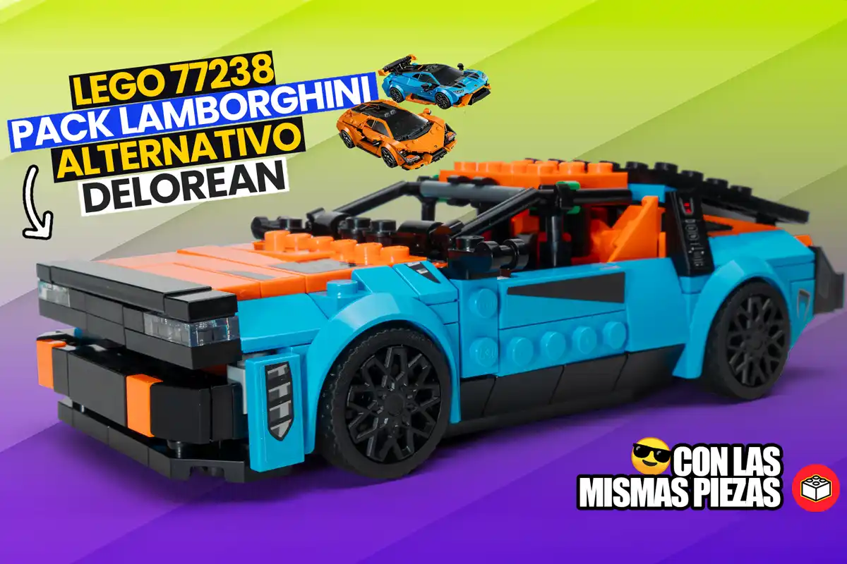 lego alternativo pack lamborghini 77238 en un delorean d elego