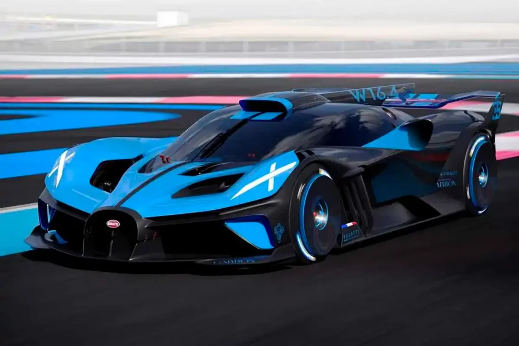 bugatti bolide azul y negro