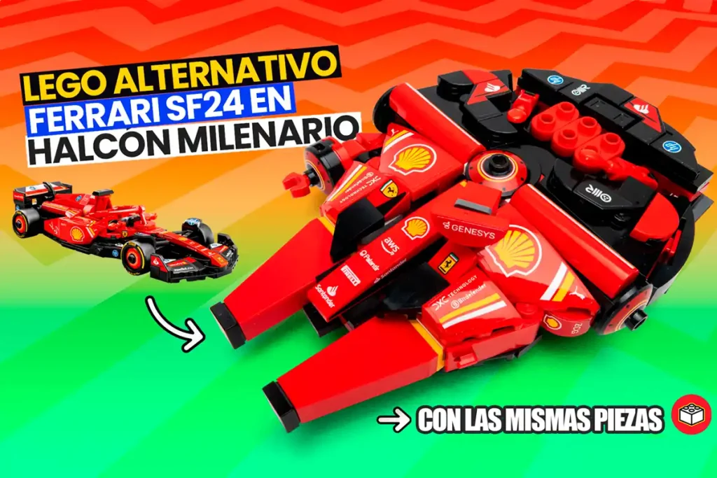 lego sf24 en un halcon milenario de lego alternativo