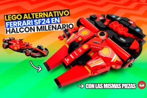 lego sf24 en un halcon milenario de lego alternativo