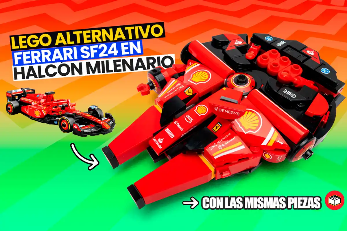 lego sf24 en un halcon milenario de lego alternativo